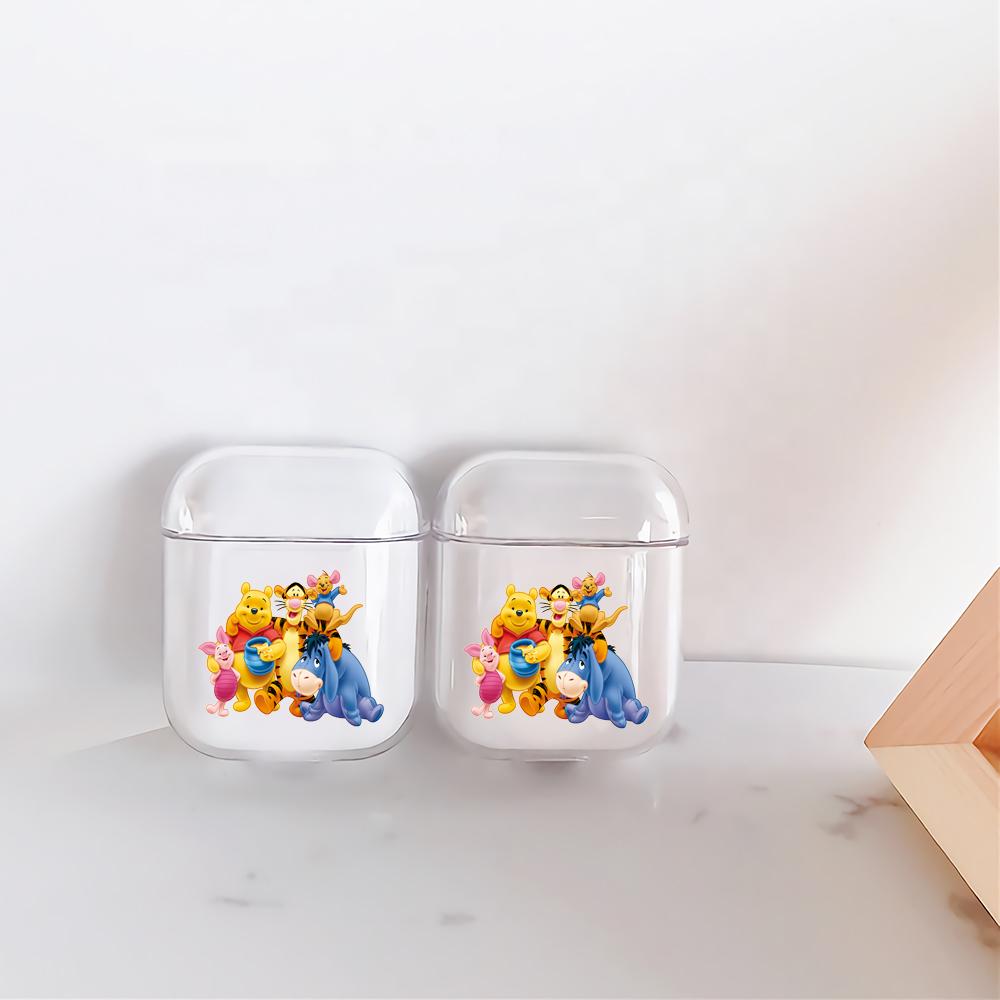 Winnie the Pooh Family Hard Plastic Protective Clear Case Cover For Apple Airpods